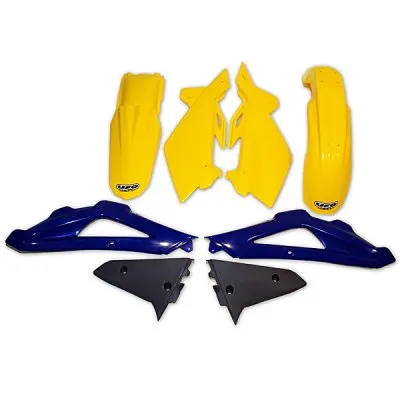 UFO kompletní sada plastů HUSQVARNA TC 125/250 05-07 barva OEM (žlutá/modrá/grafitová) (HU602E999) (UFO kompletní sada plastů HUSQVARNA TC 125/250)
