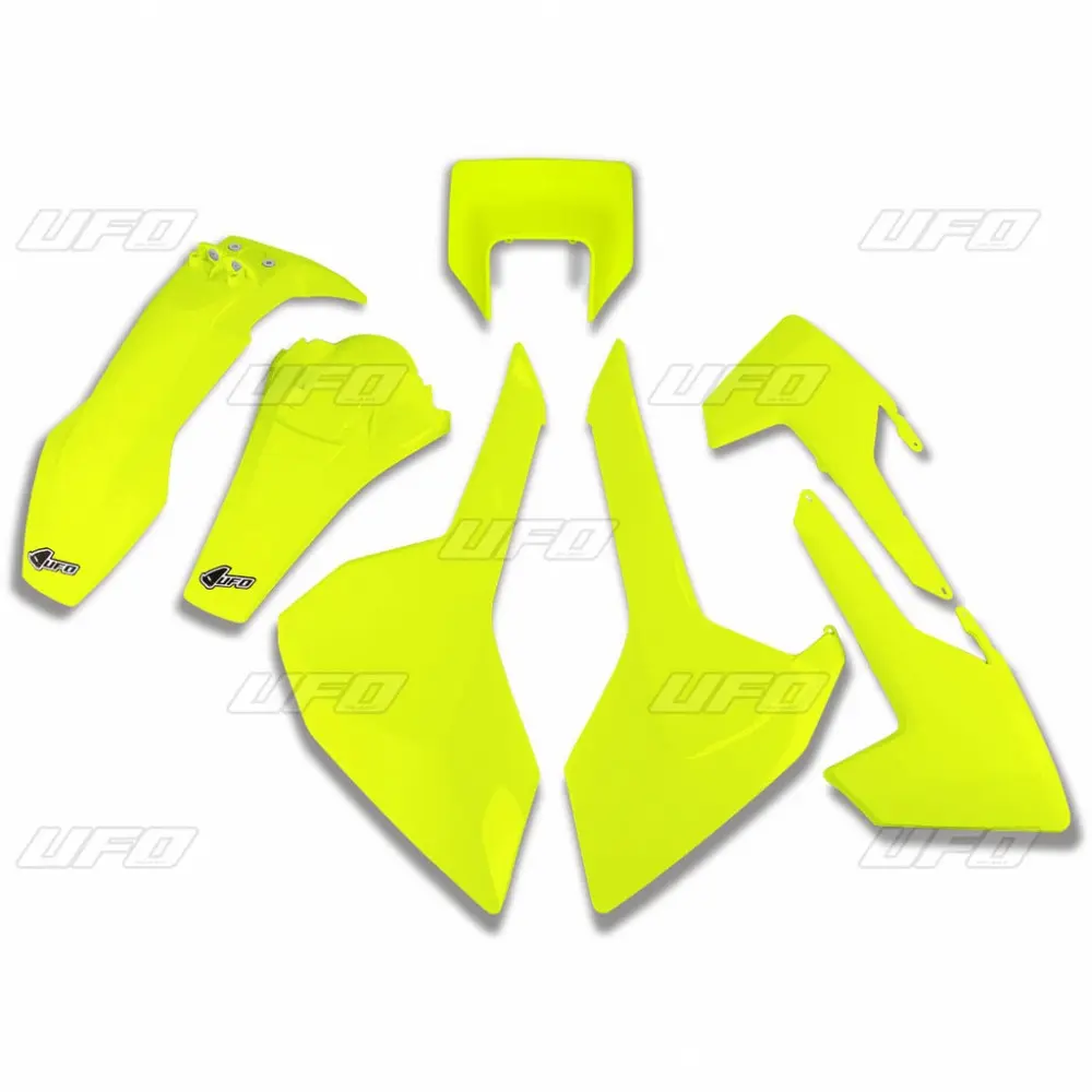 UFO kompletní sada plastů HUSQVARNA TX/TE/FE 17-19 s krytem světla barva žlutá fluo (HU621DFLU) (UFO kompletní sada plastů HUSQVARNA TX/TE/FE 17-19 s)