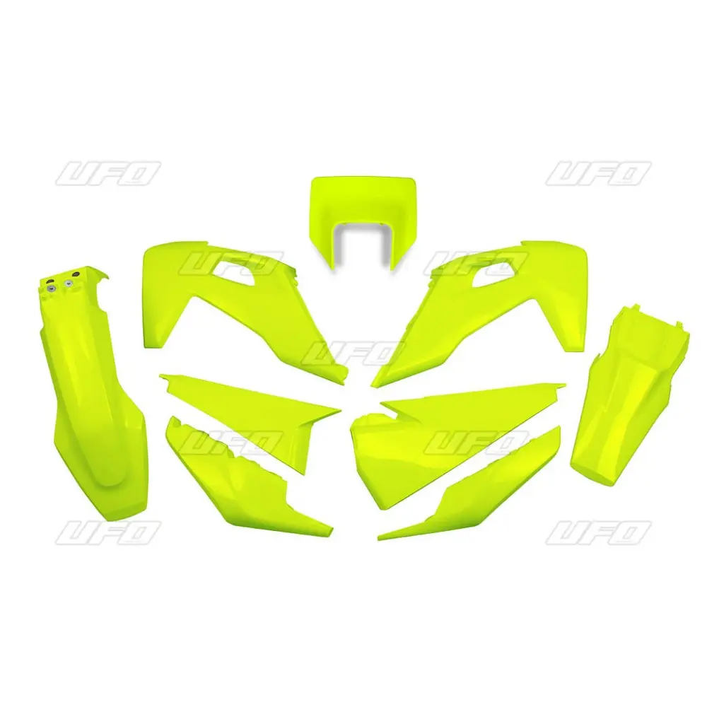 UFO kompletní sada plastů HUSQVARNA TE 150 / 250 / 300 20-23, FE 250 / 350 / 450 / 501 20-23 s krytem světla barva žlutá fluorescenční (HU623DFLU)