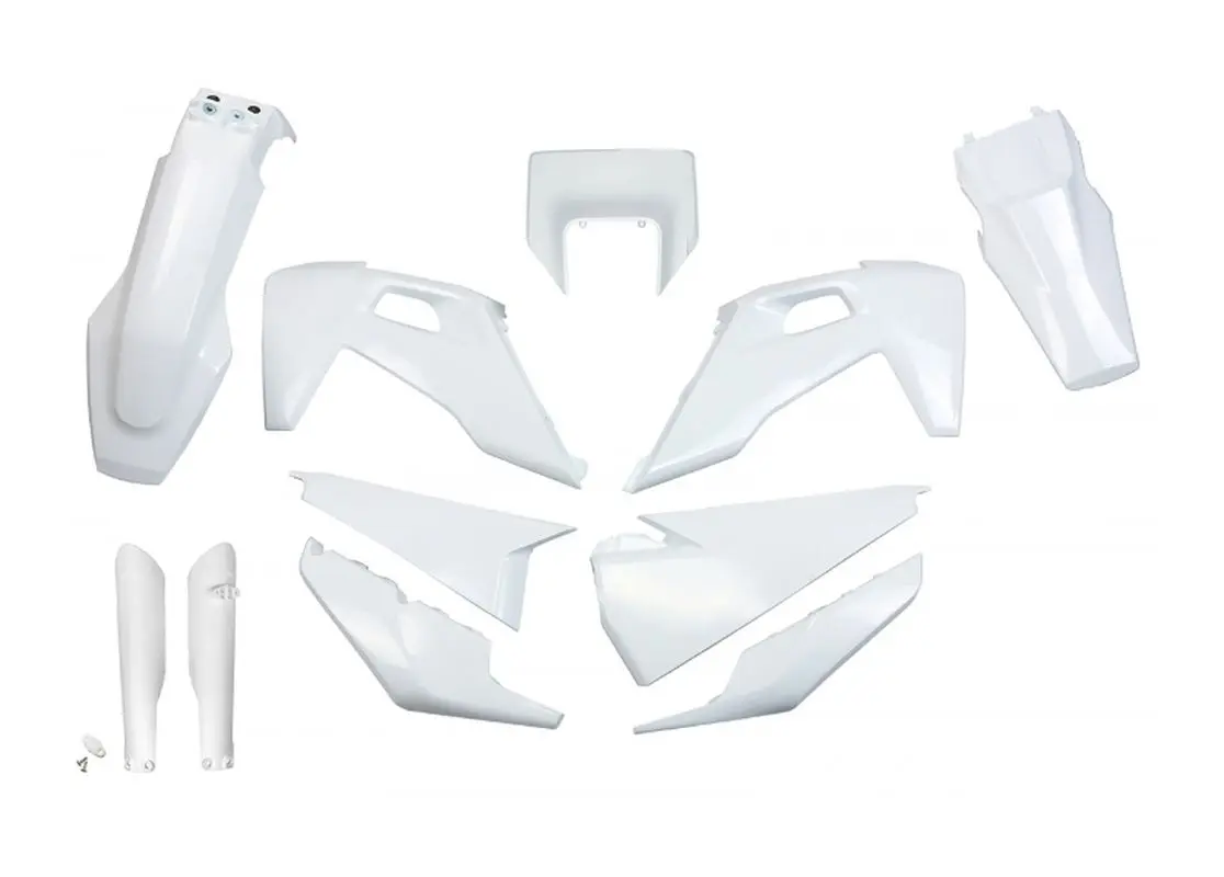 UFO kompletní sada plastů (FULL KIT) s kryty tlumičů HUSQVARNA TX / TE 125 / 150 / 250 / 300 20-22, FE 250 / 350 / 450 / 501 20-23 barva bílá ( )