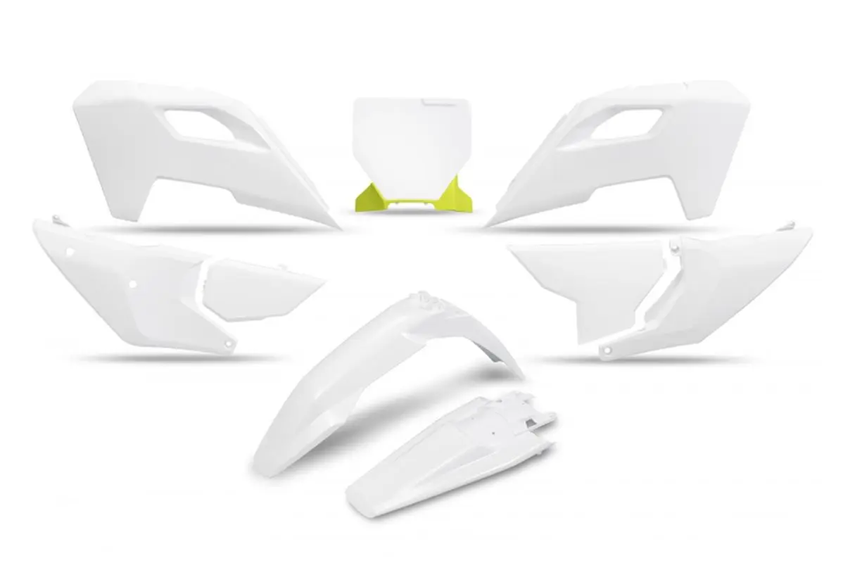UFO kompletní sada plastů HUSQVARNA TC 125 / 250 23-24, FC 250 / 350 / 450 23-24, FX 350 / 450 23-24, TX 300 24, barva bílá (UFO kompletní sada)