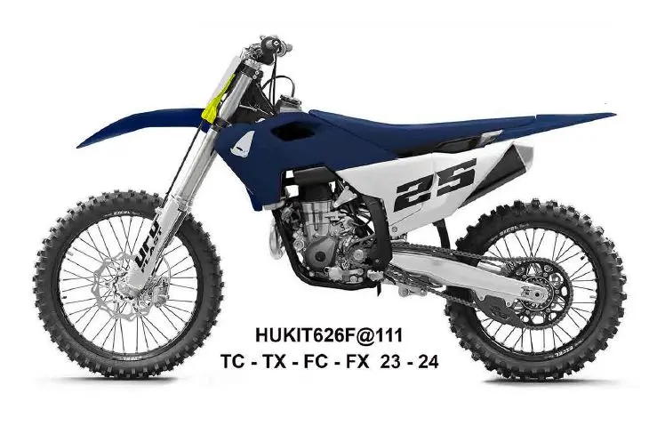 UFO kompletní sada plastů (FULL KIT) s kryty tlumičů HUSQVARNA TC 125 / 250 23-24, FC 250 / 350 / 450 23-24, FX 350 / 450 23-24, TX 300 24, barva
