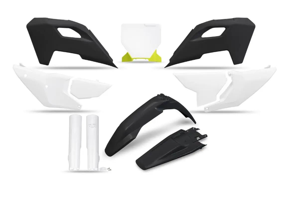 UFO kompletní sada plastů (FULL KIT) s kryty tlumičů HUSQVARNA TC 125 / 250 23-24, FC 250 / 350 / 450 23-24, FX 350 / 450 23-24, TX 300 24, barva
