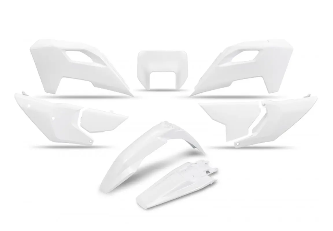 UFO kompletní sada plastů HUSQVARNA TE 150 / 250 / 300 24-25, FE 250 / 350 / 450 / 501 24-25, barva bílá (UFO kompletní sada plastů HUSQVARNA TE 150)