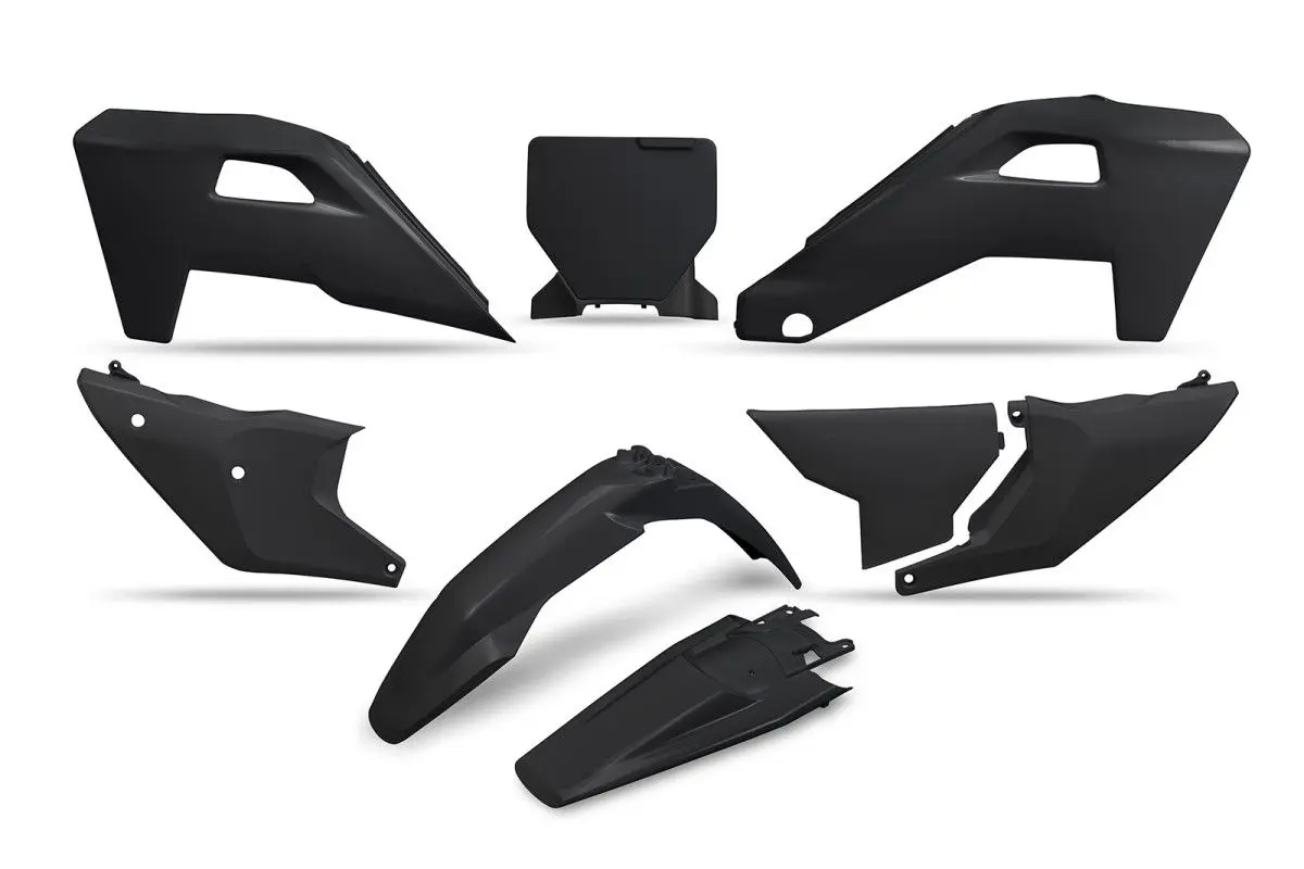 UFO kompletní sada plastů HUSQVARNA TC 125 / 150 / 250 / 300 25-26, TX 300 25-26, FC 250 / 350 / 450 25-26, FX 350 / 450 25-26 barva černá (UFO)