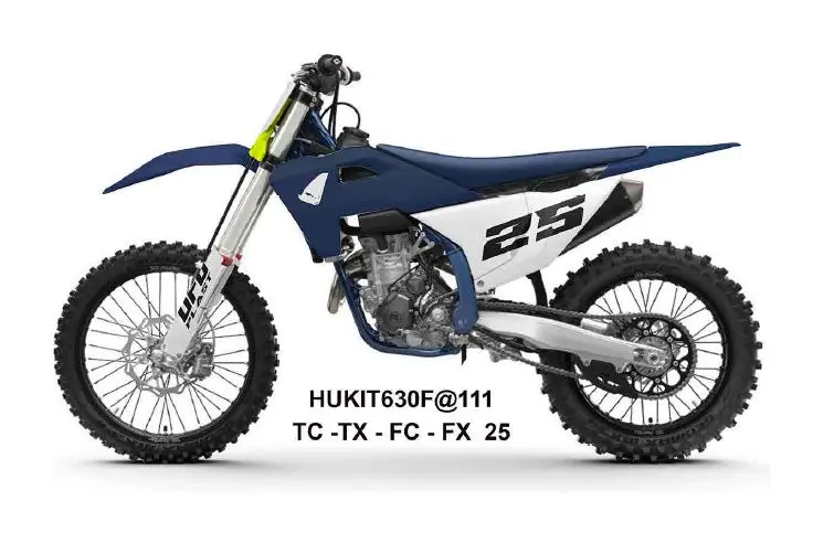 UFO kompletní sada plastů (FULL KIT) s kryty tlumičů HUSQVARNA TC 125 / 150 / 250 / 300 25-26, TX 300 25-26, FC 250 / 350 / 450 25-26, FX 350 / 450