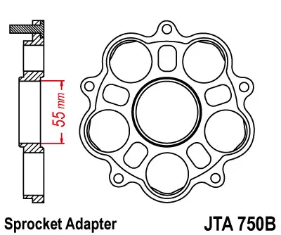 JT adaptér řetězového kola zadní DUCATI 748/796/800/848/916/1000/1100 (JT adaptér řetězového kola zadní DUCATI 748/796/800/848/916/1000/1100)