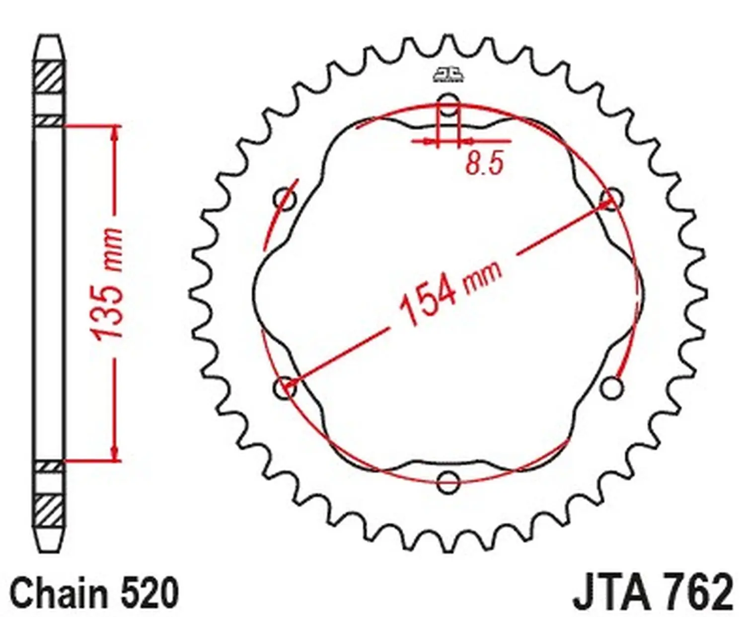 JT rozeta hliníková 4574 43 DUCATI 939 SUPER SPORT '17-'20, 950 SUPER SPORT '21-'23, 955 PANIGALE V2 / BAYLISS '20-'24 (vyžaduje adaptér JTA760B nebo