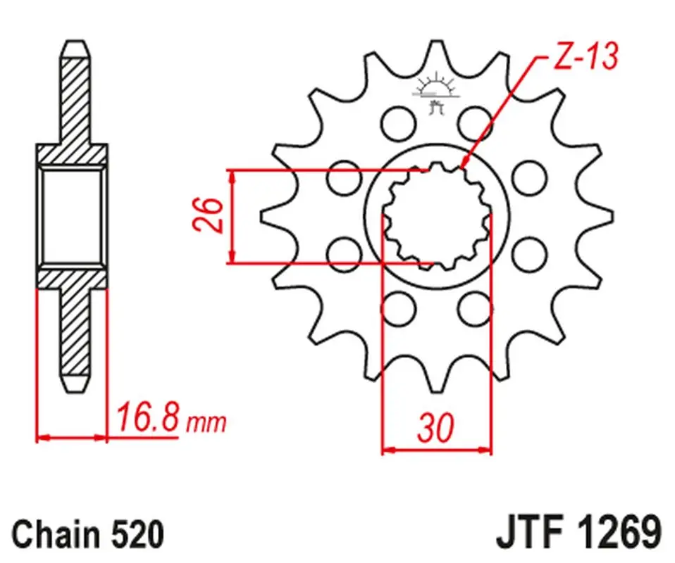 JT řetězové kolo přední 347M 15 (347M15JT) konverze ( )