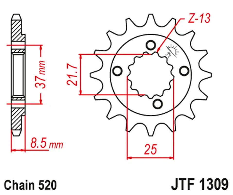 JT řetězové kolo přední 350 13 (35013JT) (JT řetězové kolo přední 350 13 (35013JT))