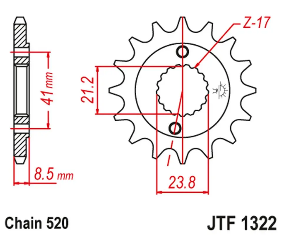 JT řetězové kolo přední 2071 13 (207113JT) ( )