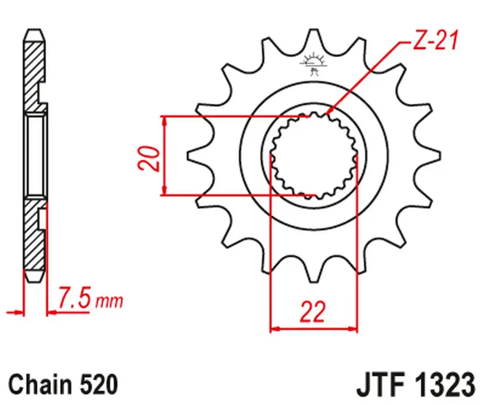 JT řetězové kolo přední 2120 12 (212012JT) (JT řetězové kolo přední 2120 12 (212012JT))