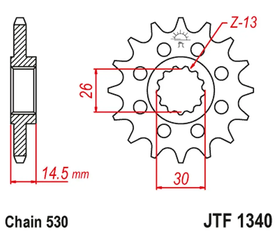 JT řetězové kolo přední 1340 18 HONDA CB 1100 SA / EX '14-'19, CB 1100 RS 17-'20 (JTF1340.18) ( )