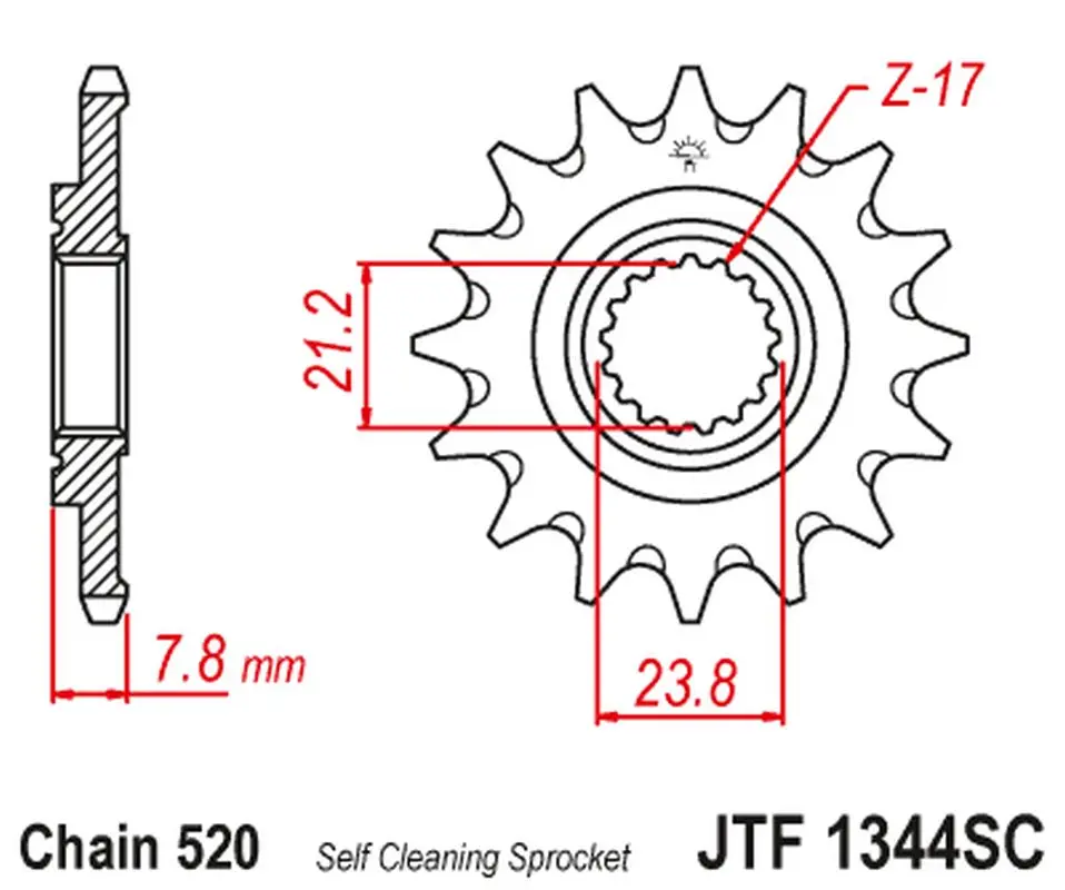 JT řetězové kolečko přední 2320 13 HONDA CRF 250R '18-'23 samočistící (232013JTSC) (JT řetězové kolečko přední 2320 13 HONDA CRF 250R '18-'23)