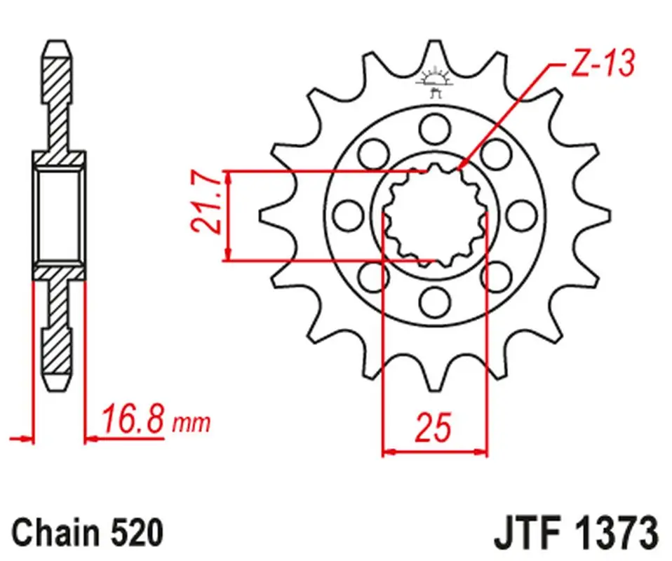 JT řetězové kolo přední 2042 16 HONDA NC 750X/S/DCT '14-'15, INTEGRA 750 DCT '14-'15 (204216JT) ( )