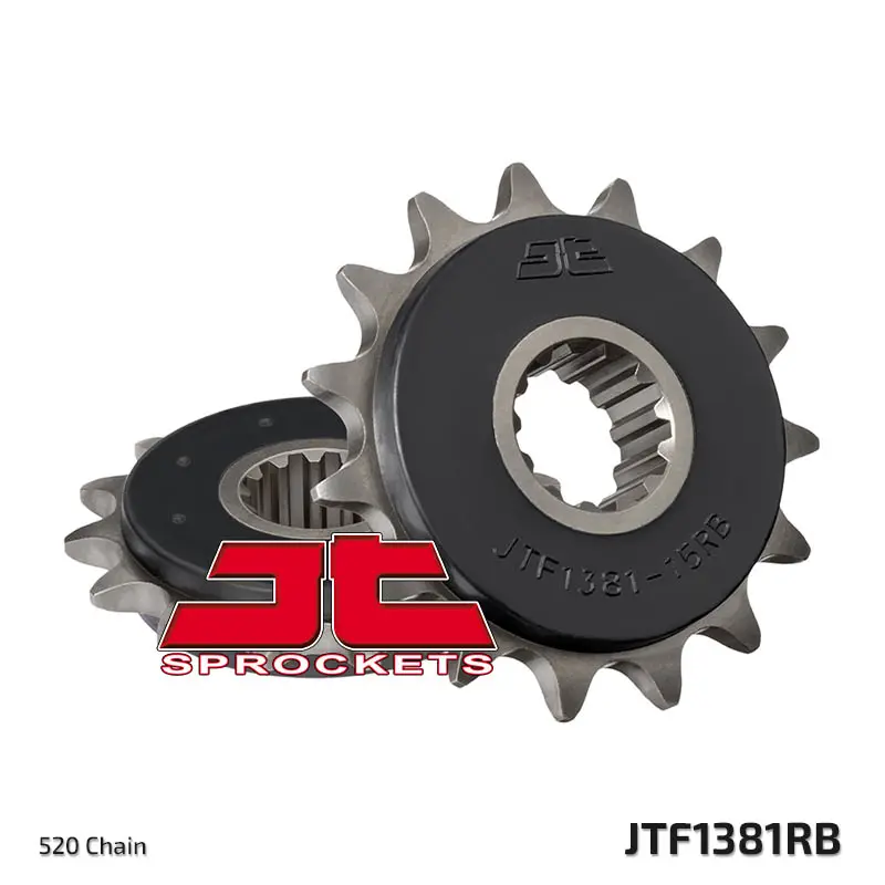 JT řetězové kolečko přední 2042 15 s gumou HONDA CB 500F/X '13-'15, CBR 500R '13-'16 (204215JTRB) (JTF1373.15RB) (řetěz 520) (JT řetězové kolečko)