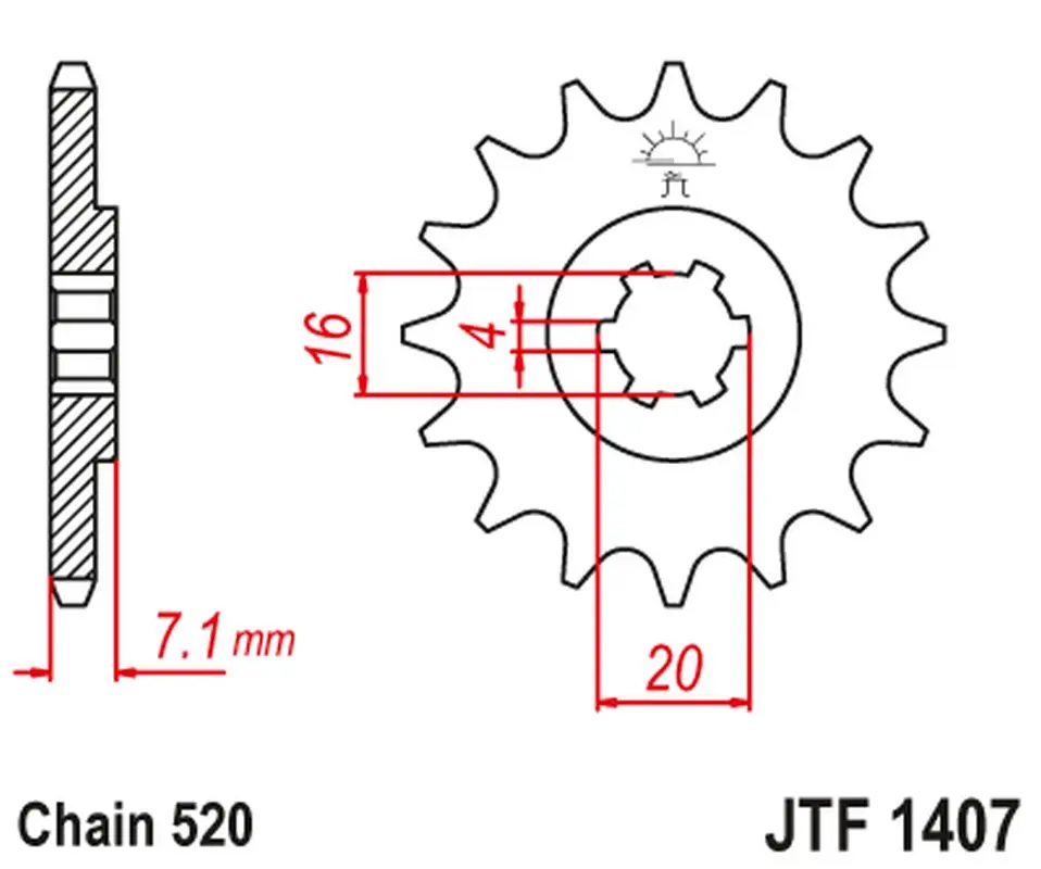 JT řetězové kolečko přední 422 10 KAWASAKI KSF/KXF 80 '03-06', SUZUKI LT 80 '89-06' (42210JT) (JT řetězové kolečko přední 422 10 KAWASAKI KSF/KXF 80)