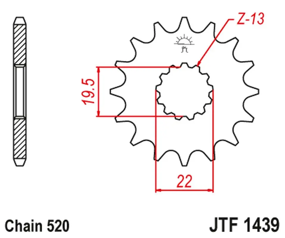 JT řetězové kolečko přední 4103 15 SUZUKI LT 160 '89-'01, LT 230 '86-'93 (410315JT) ( )