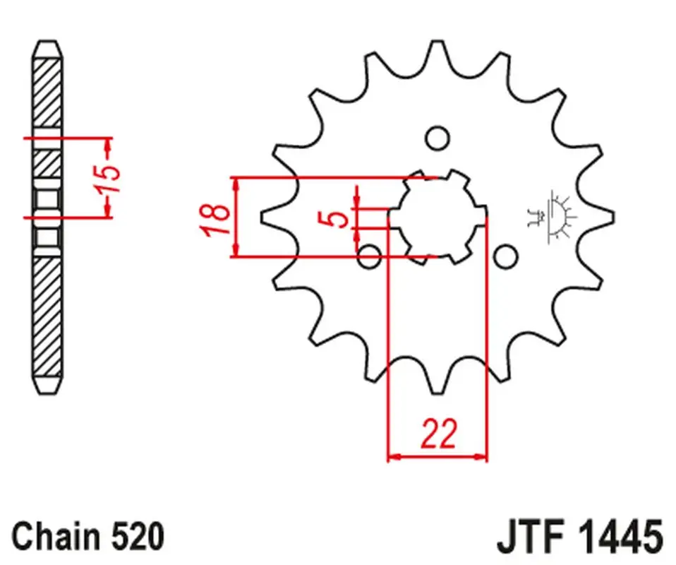 JT řetězové kolečko přední 423 14 KAWASAKI KX 125 '94-'07 (42314JT) (JT řetězové kolečko přední 423 14 KAWASAKI KX 125 '94-'07 (42314JT))