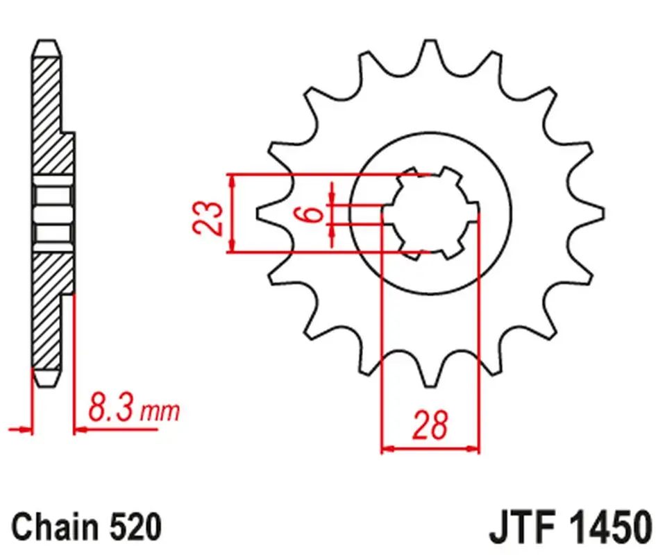 JT řetězové kolečko přední 436 13 SUZUKI LT 500 '88-92', RM 465 '81-82', RM 500 '83-84' (43613JT) ( )