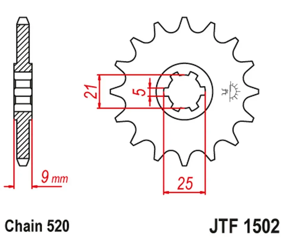 JT řetězové kolečko přední 569 13 KAWASAKI KXT 250 '87' (56913JT) ( )
