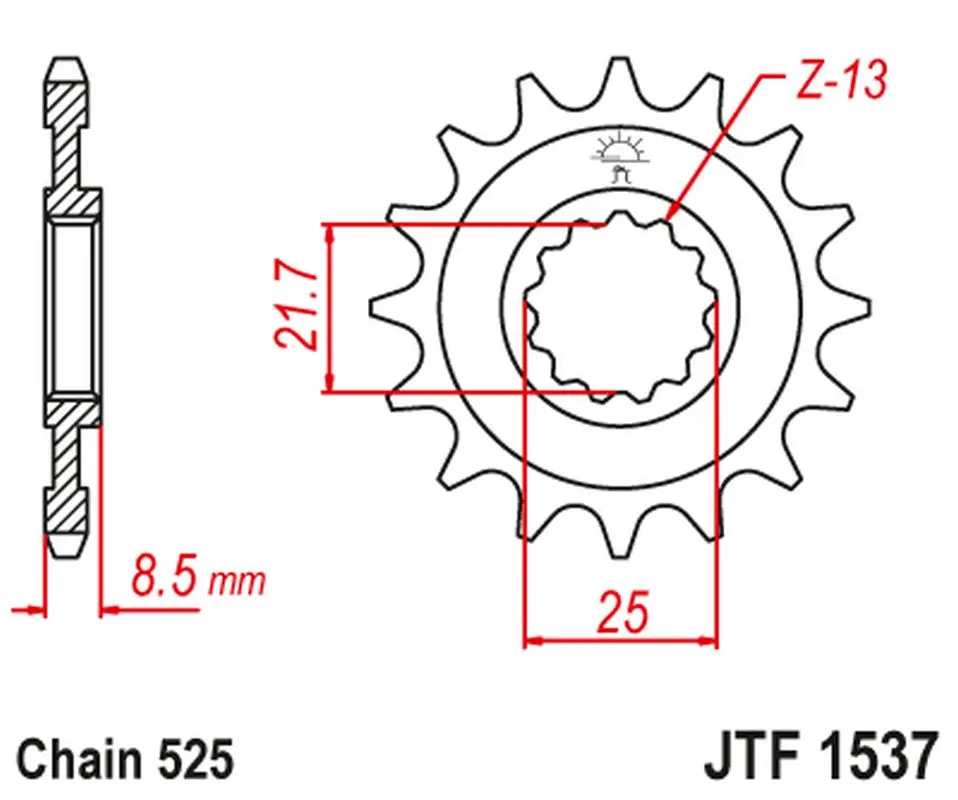JT řetězové kolečko přední 2137 18 KAWASAKI ZX10R '04-'18 (213718JT) (JT řetězové kolečko přední 2137 18 KAWASAKI ZX10R '04-'18 (213718JT))