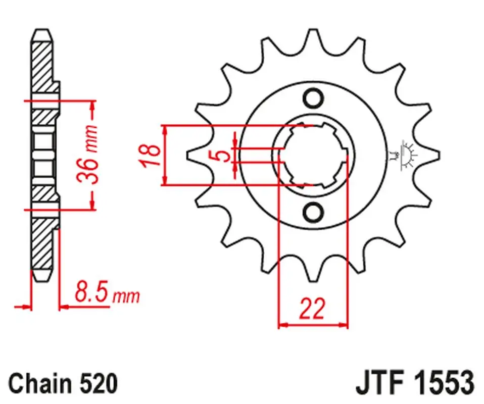 JT řetězové kolečko přední 2052 14 YAMAHA XT 250 TL (JAPAN) '83-84' SRX 250 '87' (205214JT) na objednávku (JT řetězové kolečko přední 2052 14 YAMAHA)