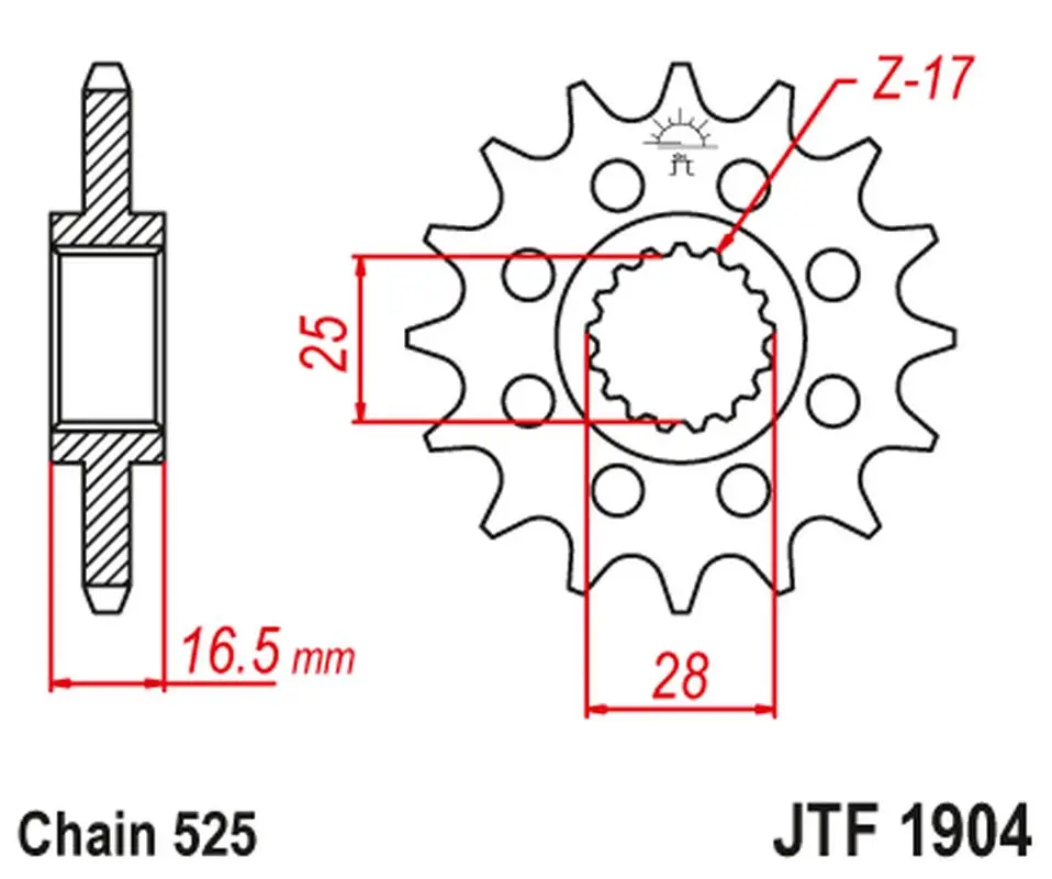JT řetězové kolečko přední 2147 15 KTM 950/990/1050/1090/1190/1290 03-24 (214715JT) (řetěz 525) (JT řetězové kolečko přední 2147 15 KTM)