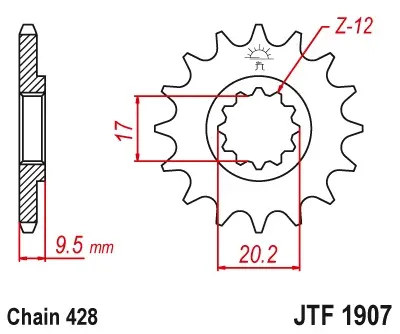JT řetězové kolo přední 2084 13 KTM SX 85 '04-'17 (208413JT) (JT řetězové kolo přední 2084 13 KTM SX 85 '04-'17 (208413JT))