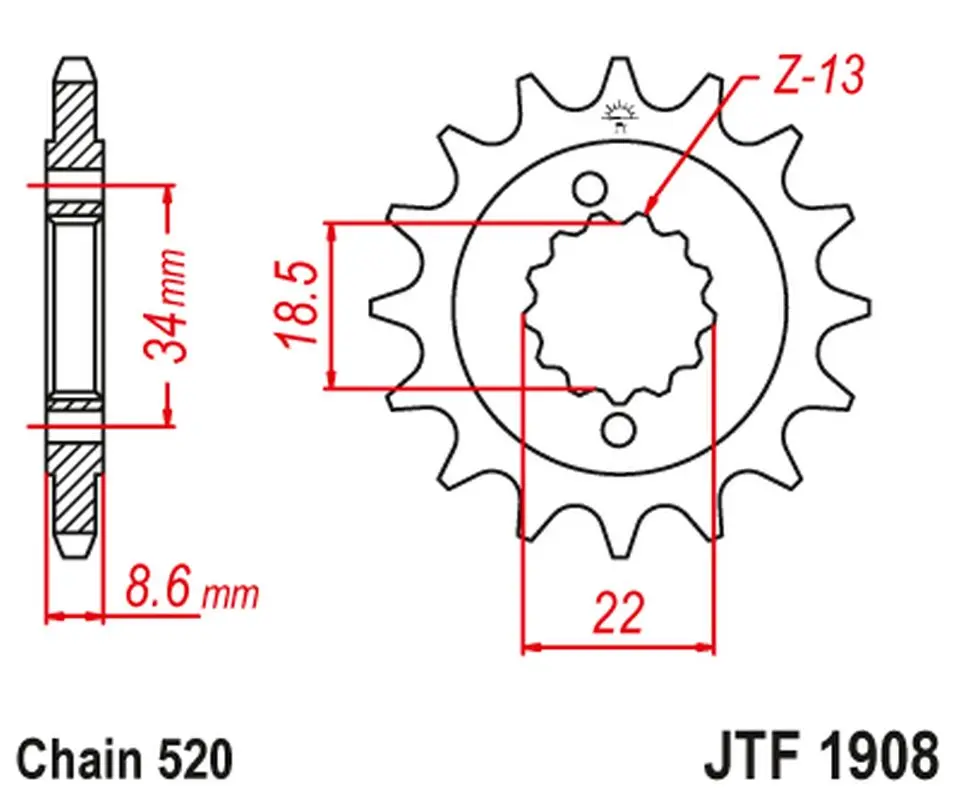 JT řetězové kolo přední 2276 15 KTM 390 DUKE 13-18, 390 RC 14-18 (227615JTRB) s gumou (JT řetězové kolo přední 2276 15 KTM 390 DUKE 13-18, 390 RC)