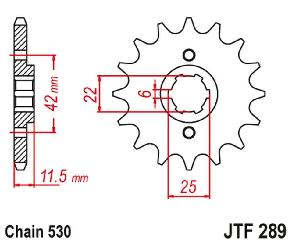 JT řetězové kolečko přední 277 16 HONDA FT 500 '82-'84 (27716JT) (řetěz 530) (PC07) (JT řetězové kolečko přední 277 16 HONDA FT 500 '82-'84 (27716JT))
