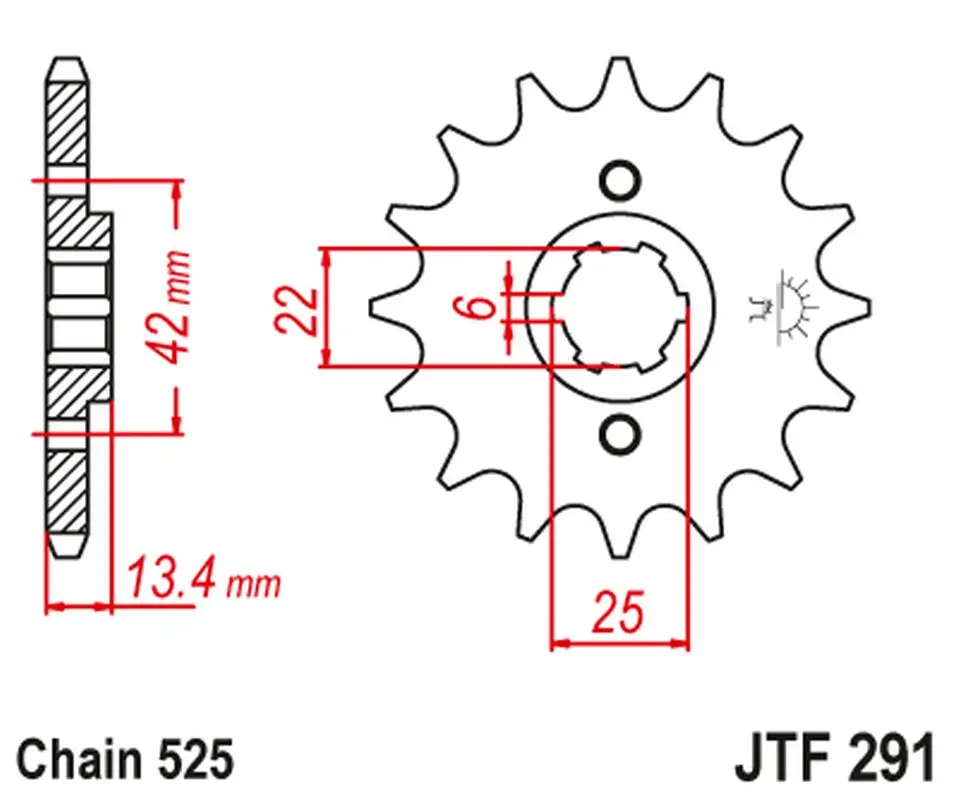 JT řetězové kolečko přední 291 14 HONDA CB 450S '86-'89 (29114JT) (řetěz 525) na objednávku (JT řetězové kolečko přední 291 14 HONDA CB 450S '86-'89)