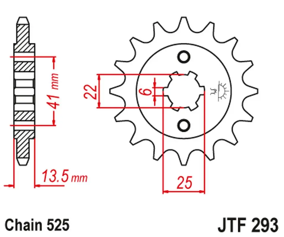 JT řetězové kolečko přední 293 14 HONDA XL 600V '87-'88 (PD06) (29314JT) (řetěz 525) (-1) (JT řetězové kolečko přední 293 14 HONDA XL 600V '87-'88)