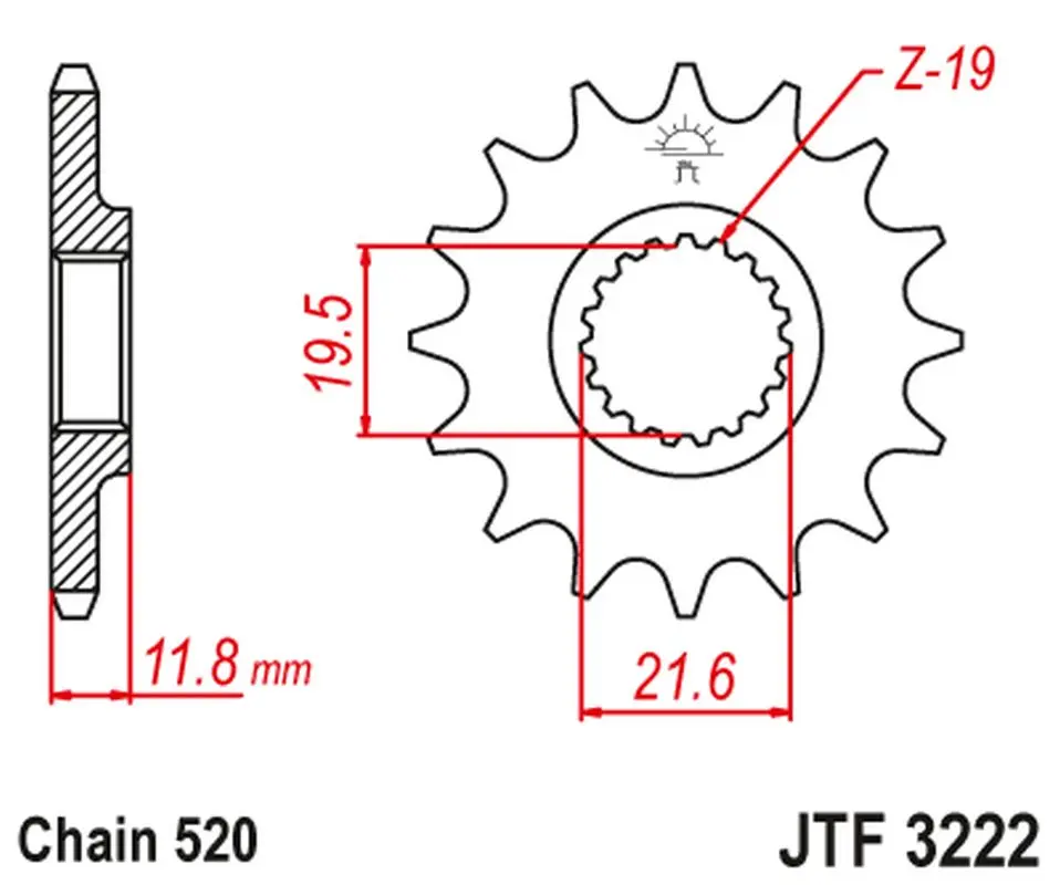 JT řetězové kolo přední POLARIS 250/300/350/400/425 '89-99' (řetěz 520) (JT řetězové kolo přední POLARIS 250/300/350/400/425 '89-99' (řetěz 520))