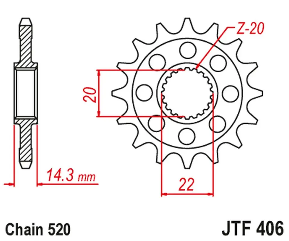 JT řetězové kolo přední BMW G 310GS 16-20, G310R 16-20 (JTF406.15)* (-1) (JT řetězové kolo přední BMW G 310GS 16-20, G310R 16-20 (JTF406.15)* (-1))