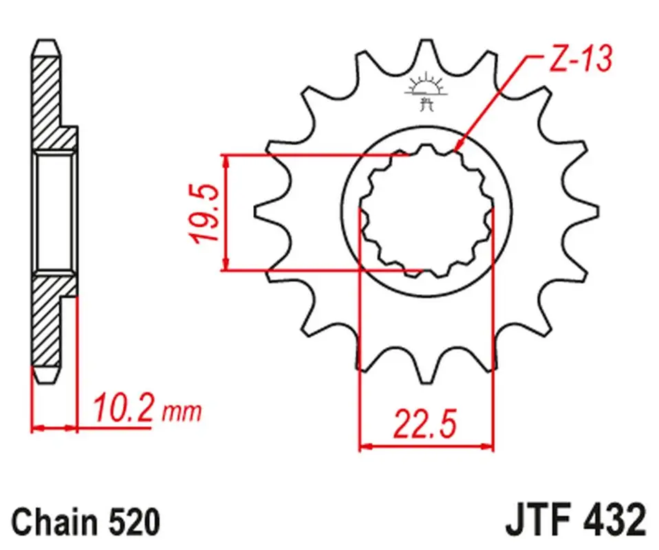JT řetězové kolečko přední 435 11 SUZUKI RM 250 '87-'12 (43511JT) ( )