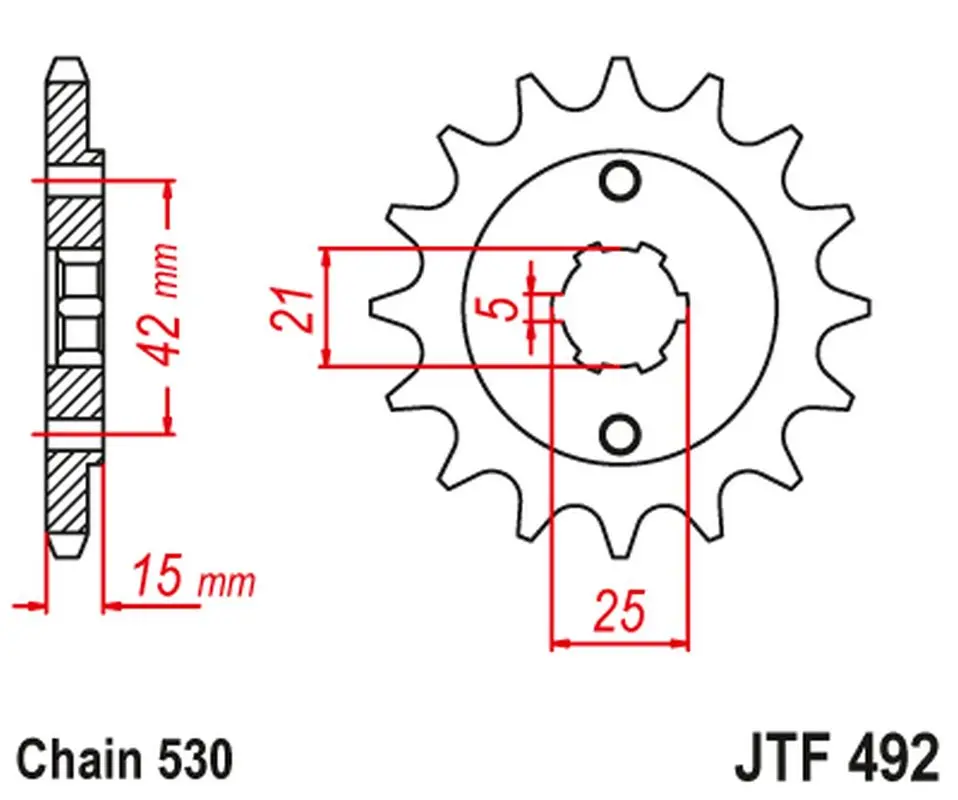 JT řetězové kolečko přední 7003 15 DUCATI 500/600 PANTAH SPORTS '80-84' (700315JT) ( )