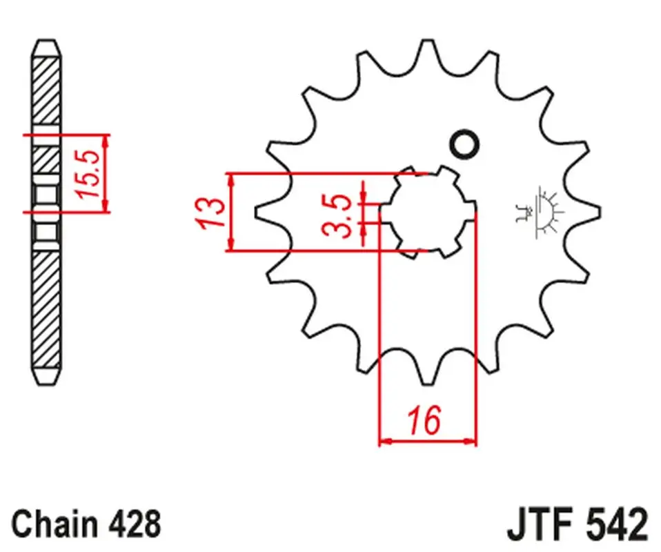 JT řetězové kolo přední 542 14 YAMAHA DT 80 MX-S '83-84' (54214JT) (JT řetězové kolo přední 542 14 YAMAHA DT 80 MX-S '83-84' (54214JT))