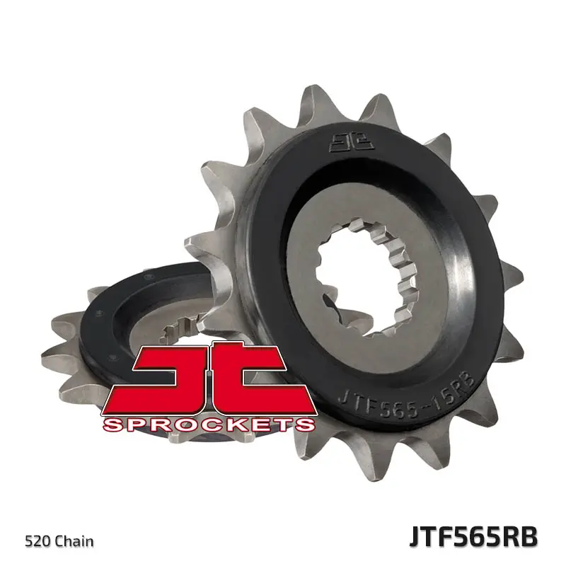 JT řetězové kolo přední 565 15 s gumou KAWASAKI ER6F/N 06-14, KLE 650 06-20, EX650, SUZUKI SV 650 16-19 (56515JTRB) (JT řetězové kolo přední 565 15 s)