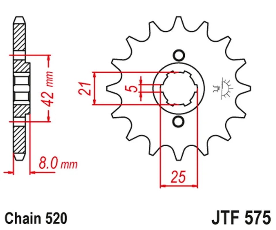 JT řetězové kolo přední 575 14 YAMAHA XT 600 '83-'86, TT600, XT550 (57514JT) ( )