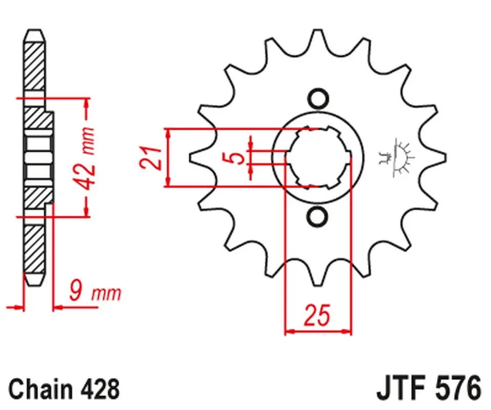 JT řetězové kolo přední 576 17 YAMAHA XT 350 '85-00' (57617JT) (-2) (JT řetězové kolo přední 576 17 YAMAHA XT 350 '85-00' (57617JT) (-2))