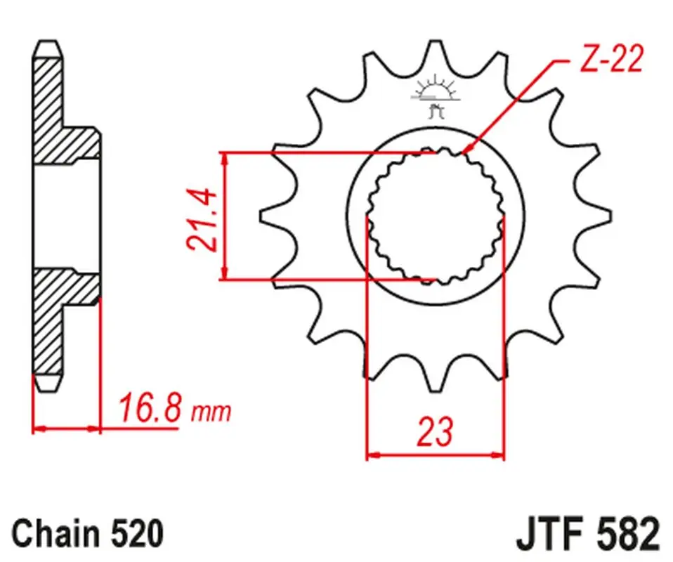 JT řetězové kolo přední 443 15 YAMAHA XJ 600 DIVERSION '92-'03 (44315JT) ( )
