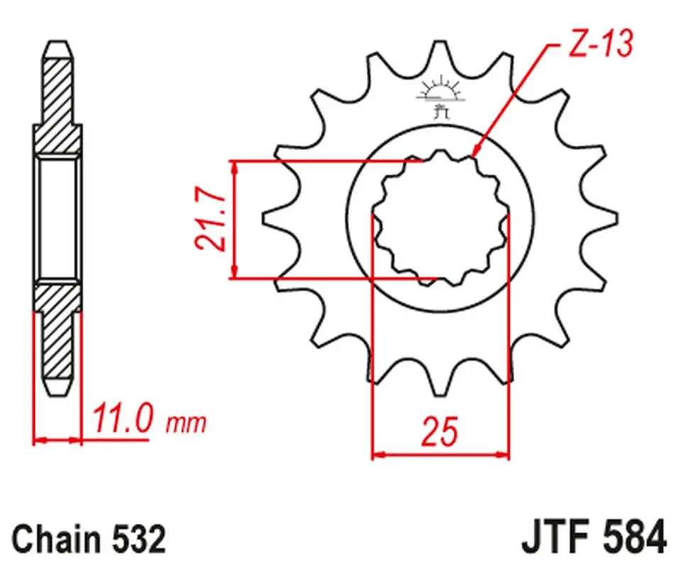 JT řetězové kolo přední 442 15 YAMAHA R6 '99-'05, FZR 1000 (44215JT) (JT řetězové kolo přední 442 15 YAMAHA R6 '99-'05, FZR 1000 (44215JT))