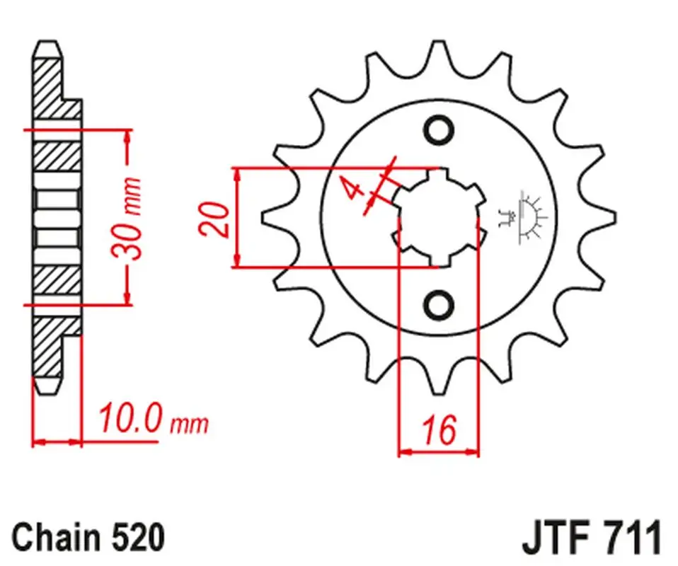 JT řetězové kolo přední 720 12 CAGIVA 125 W8/FRECCIA/PLANET/MITO/RAPROR '85-10' (72012JT) ( )