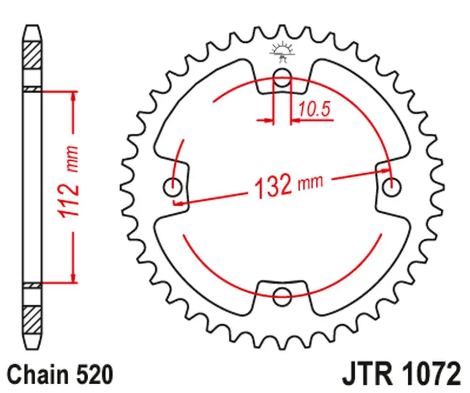JT řetězové kolo zadní 4485 38 (448538) KYMCO KXR, KXU, MAXXER, MXU 250/300 '02-'15 (řetěz 520) (JT řetězové kolo zadní 4485 38 (448538) KYMCO KXR,)