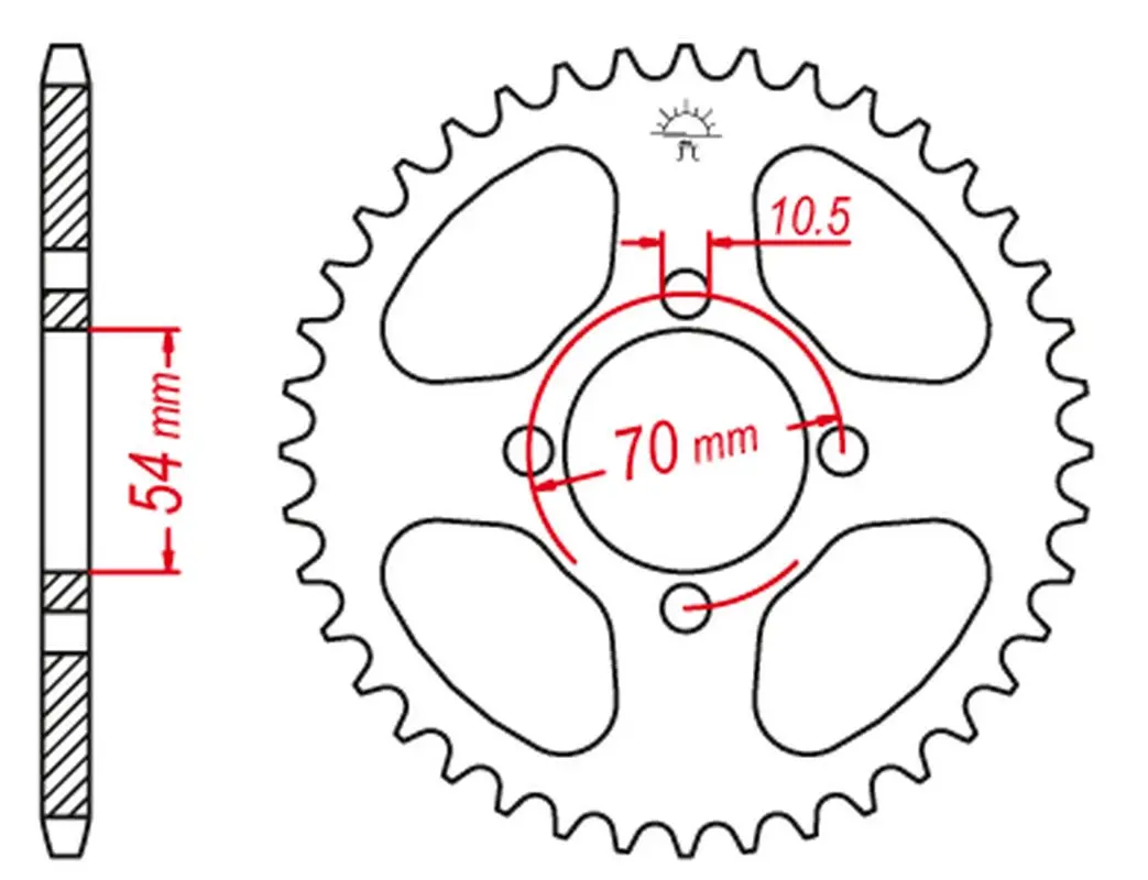 JT řetězové kolečko zadní 4304 42 HONDA CBR 125 '04-'10 (430442JTZBK) (řetěz 428) (JC34/39) barva černá - staženo z nabídky (JT řetězové kolečko)
