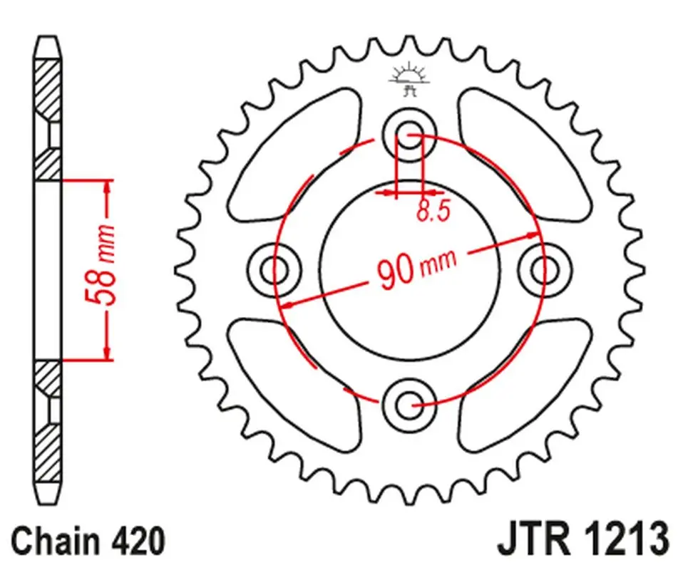 JT rozeta 4463 37 HONDA CRF 50 '04-20', XR 50 '00-04' (446337JT) (JT rozeta 4463 37 HONDA CRF 50 '04-20', XR 50 '00-04' (446337JT))