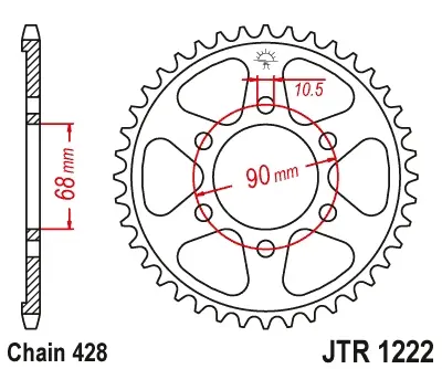 JT rozeta 4733 47 HONDA CB 125R '18-'20 (473347JT) (řetěz 428) (JT rozeta 4733 47 HONDA CB 125R '18-'20 (473347JT) (řetěz 428))