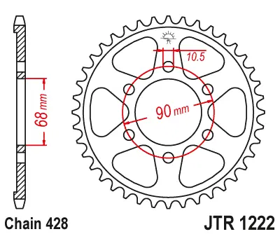 JT řetězové kolečko zadní 4733 48 HONDA CB 125R '18-'21 (473348JT) (ŘETĚZ 428) (JT řetězové kolečko zadní 4733 48 HONDA CB 125R '18-'21 (473348JT))