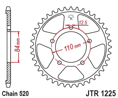 JT řetězové kolo zadní 4734 40 HONDA CMX 500 REBEL 17-23 (473440JT) (JT řetězové kolo zadní 4734 40 HONDA CMX 500 REBEL 17-23 (473440JT))